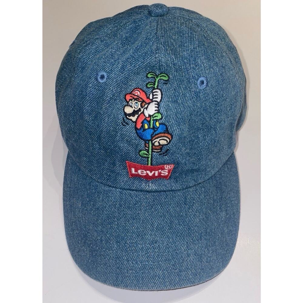 LEVI’S SUPER MARIO SNAPBACK HAT NINTENDO CLASSIC BLUE SNAPBACK MARIO KART Hat - Picture 3 of 7
